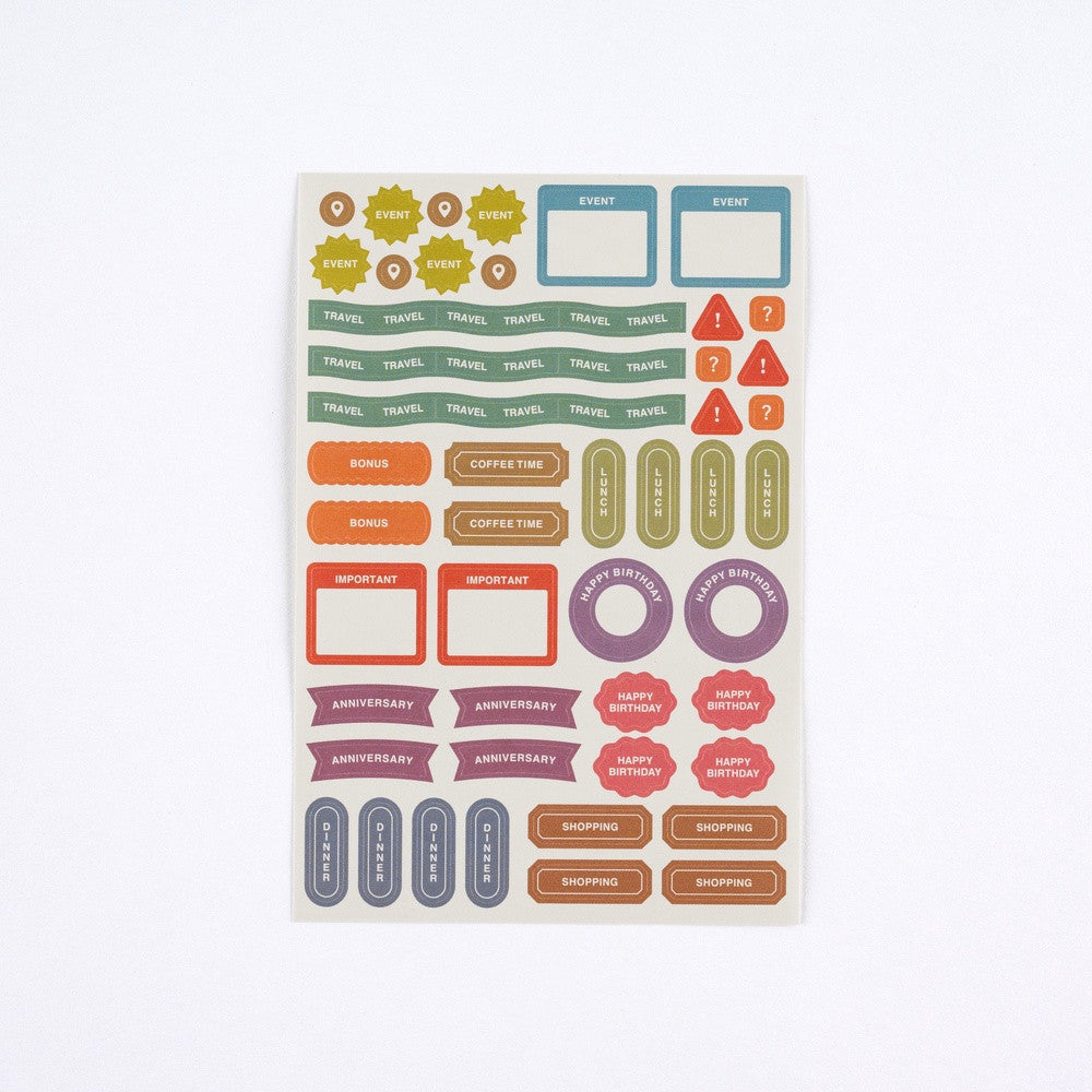 Naklejki Hobonichi | TSUKI no IRO: Zestaw naklejek Harmonogram