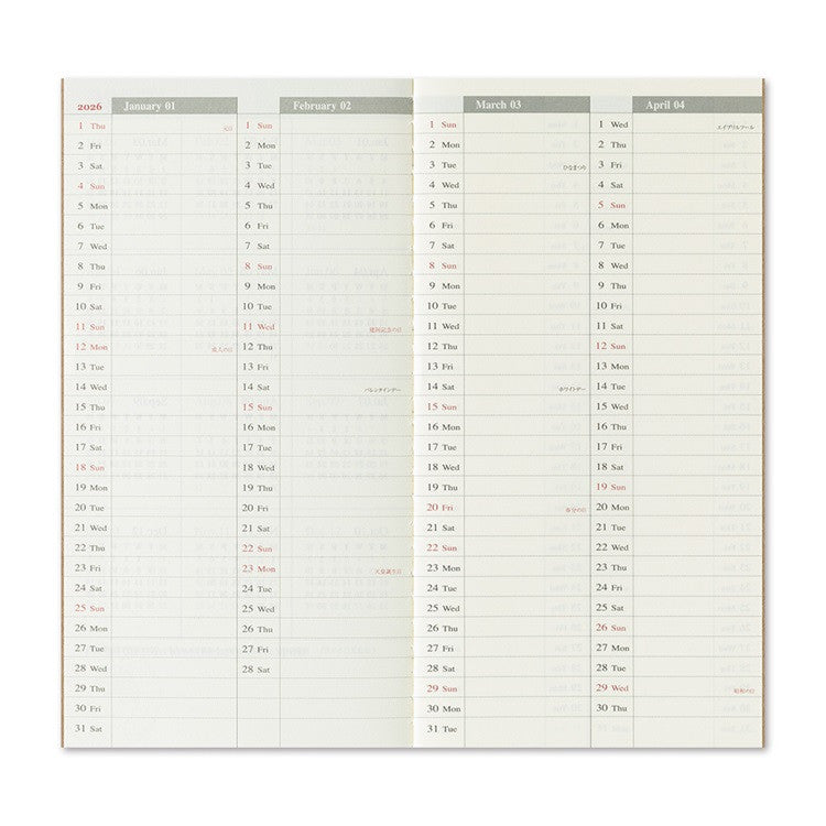 Wkład do Traveler's Noteboook 2026 | Tygodniowy + Memo