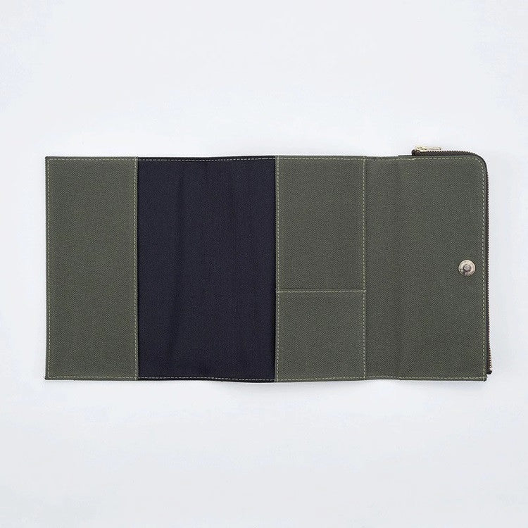 Okładka na notatnik z piórnikiem A5 | Zielona