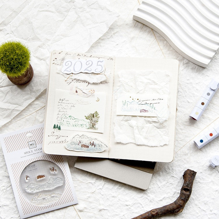 Zestaw stempli silikonowych Icon | Górski krajobraz