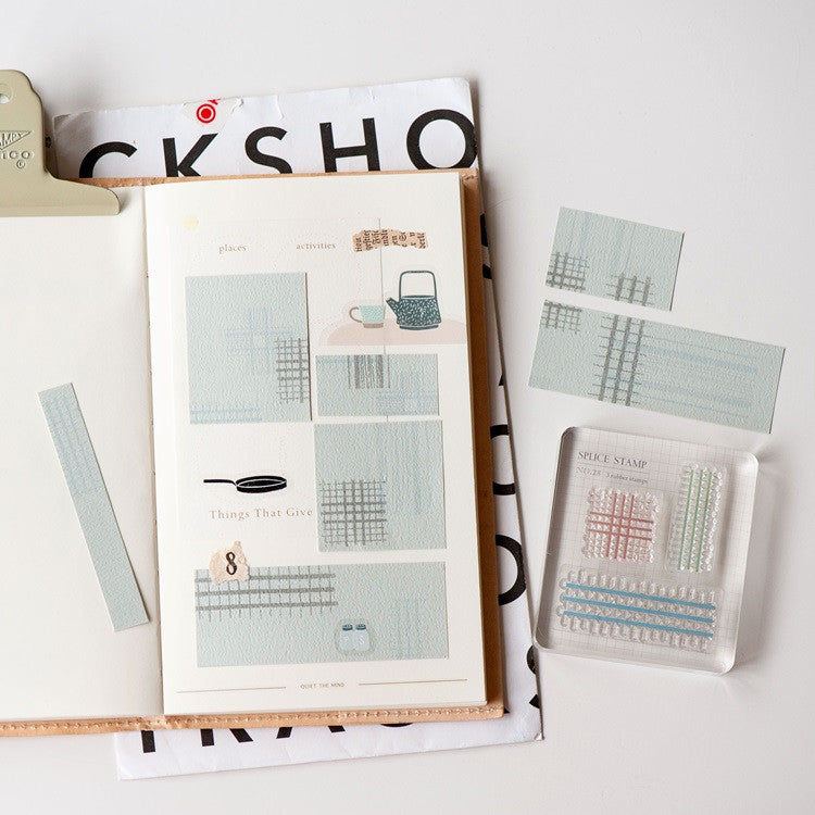 Zestaw stempli silikonowych Icon | Kratka