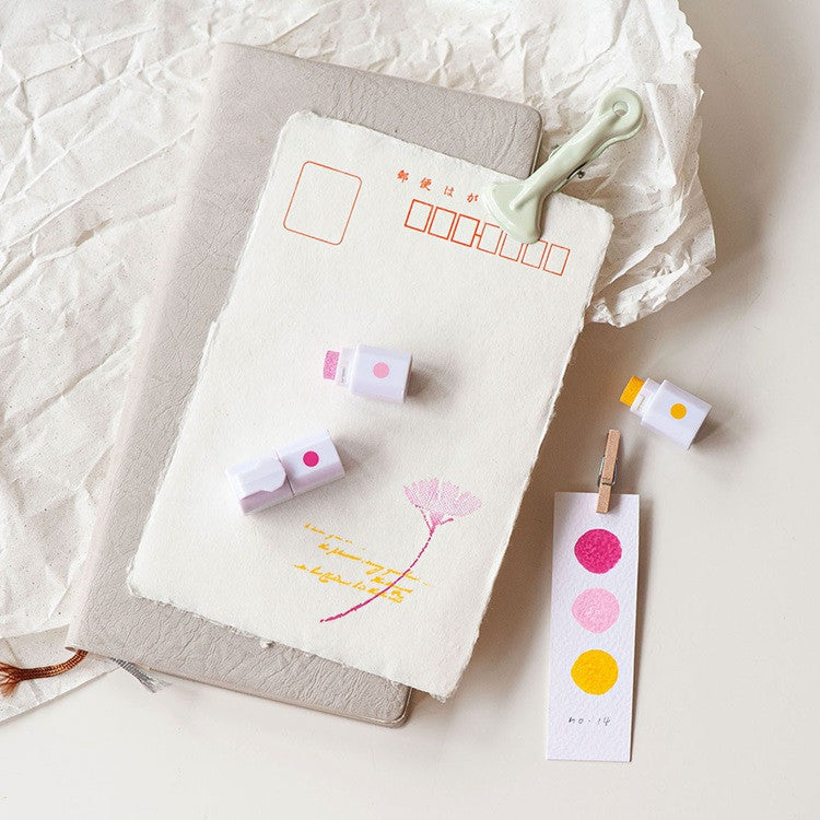 Zestaw tuszy do pieczątek w pisaku | Żółty-Różowy-Fuksja