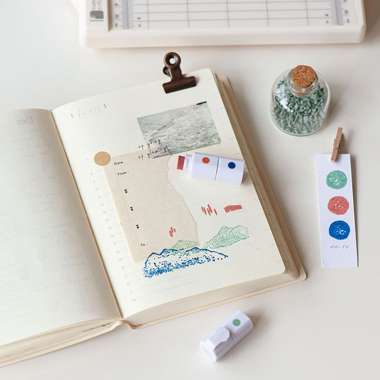 Zestaw tuszy do pieczątek w pisaku | Niebieski-Czerwony-Zielony