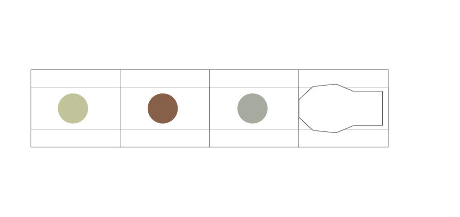 Zestaw tuszy do pieczątek w pisaku | Jasnozielony-Brązowy-Szary