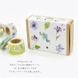 Zestaw mini taśm washi w pudełku | Rośliny