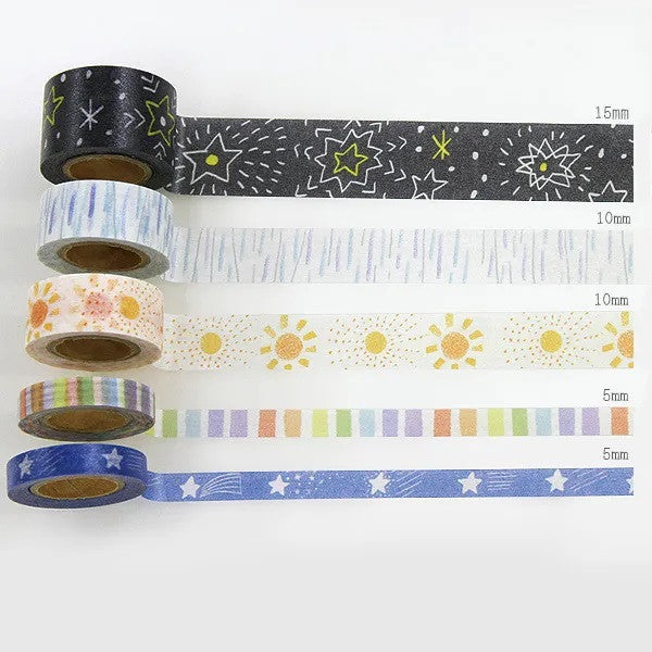 Zestaw mini taśm washi w pudełku | Niebo