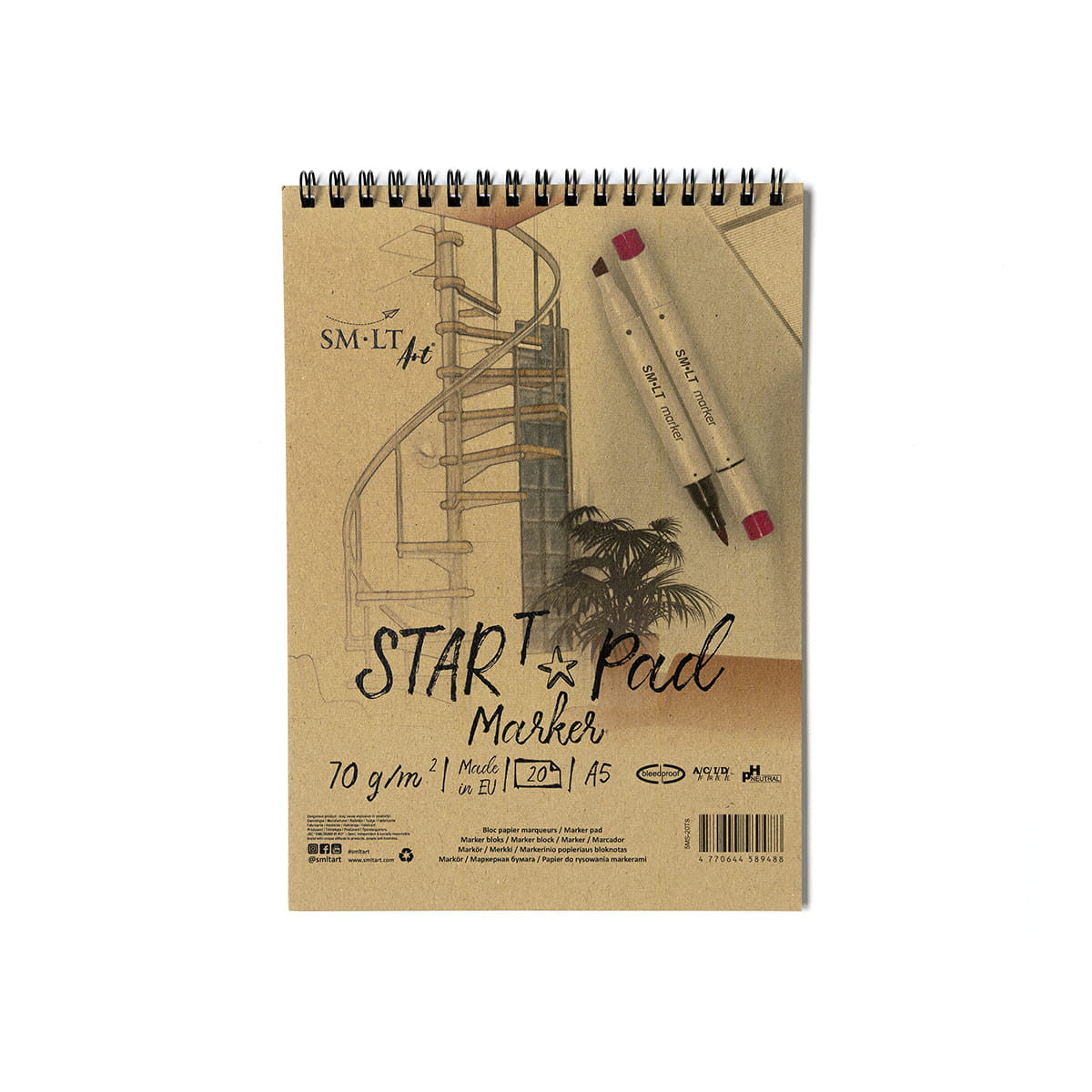Szkicownik na spirali A5 SM-LT Marker 75g/m2