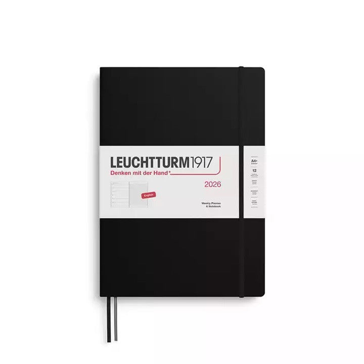 Kalendarz tygodniowy 2026 Leuchtturm1917 Horyzontalny Master A4+ | Czarny