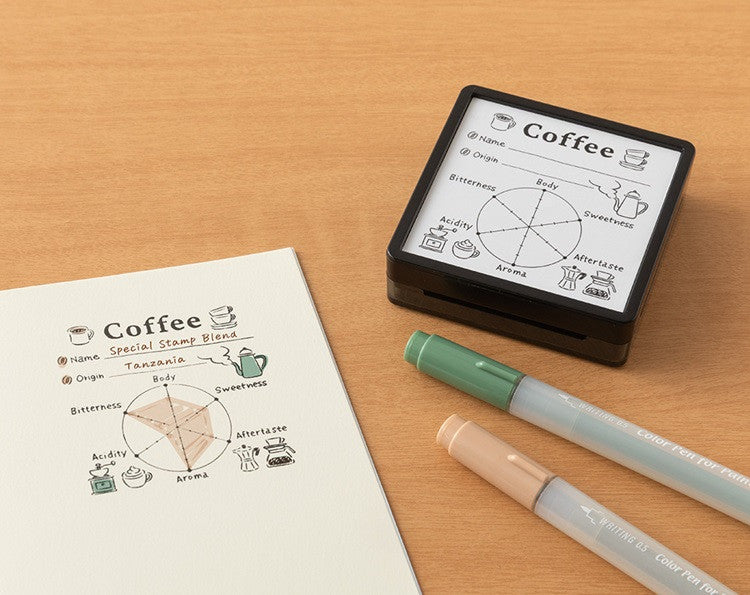 Pieczątka Midori Paintable Stamp Pre-inked | Kawa