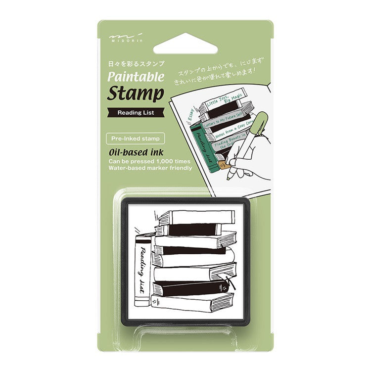 Pieczątka Midori Paintable Stamp Pre-inked | Lista książek