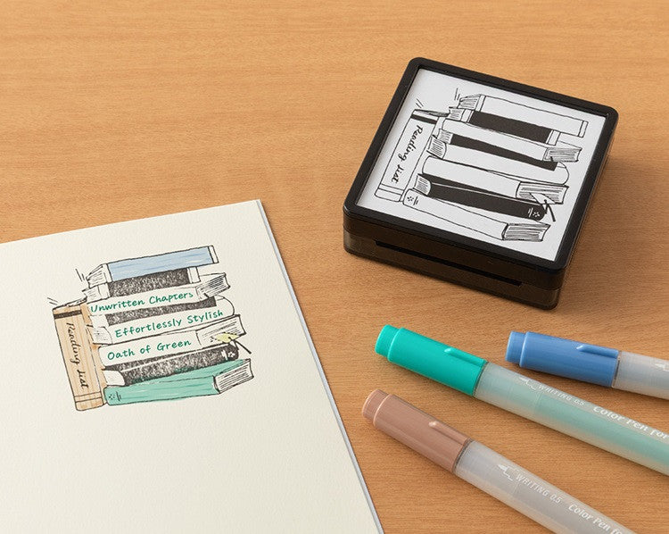 Pieczątka Midori Paintable Stamp Pre-inked | Lista książek