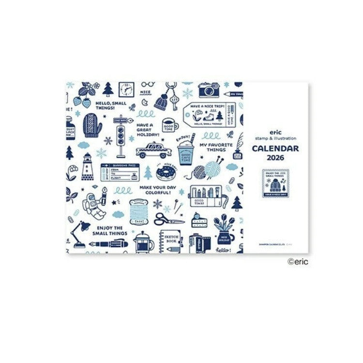 Kalendarz miesięczny na ścianę 2026  Eric Small Things