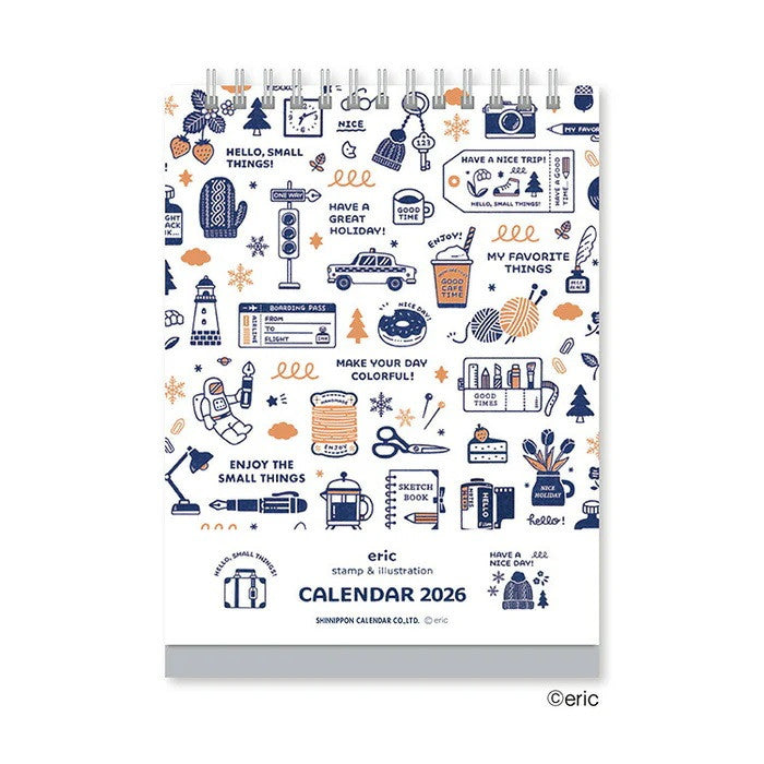 Kalendarz miesięczny na biurko 2026  Eric Small Things