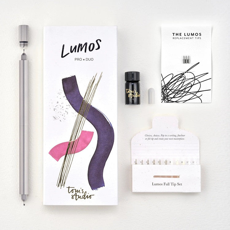 Dwustronny cienkopis z wymiennymi końcówkami Tom's Studio Lumos Pro Duo Tip | Titanium