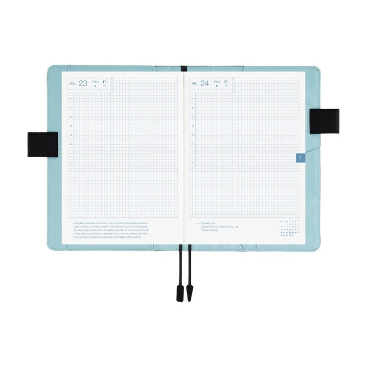 Okładka na kalendarz Hobonichi Techo A5 | Colors: Black x Clear Blue