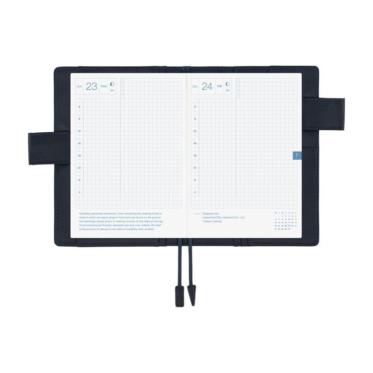 Okładka na kalendarz Hobonichi Techo A6 | Colors: Black x Clear Blue