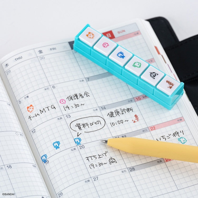 Zestaw pieczątek Pochitto Kodomo no Kao x Hobonichi | Tamagotchi