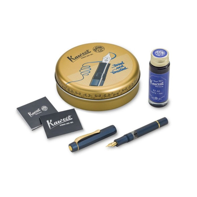 Zestaw Pióro wieczne Kaweco AL Sport Piston + Atrament | Granatowy