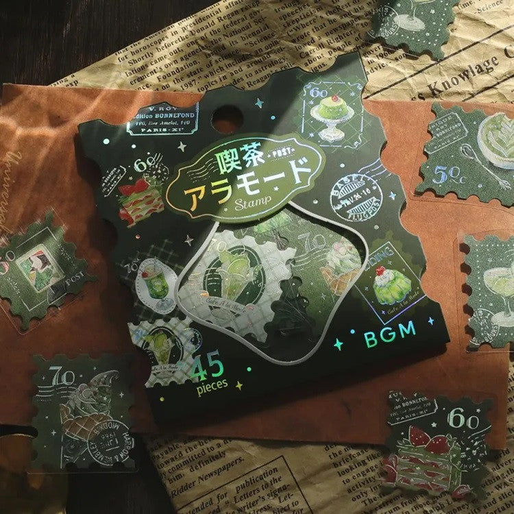 Zestaw naklejek Znaczki | Zielona Kawiarnia