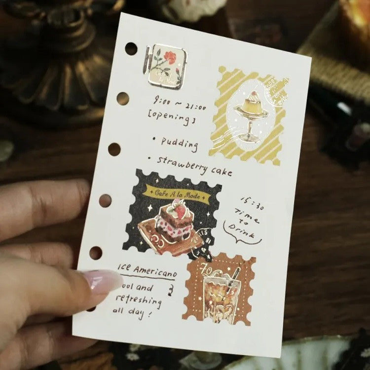 Zestaw naklejek Znaczki | Brązowa Kawiarnia