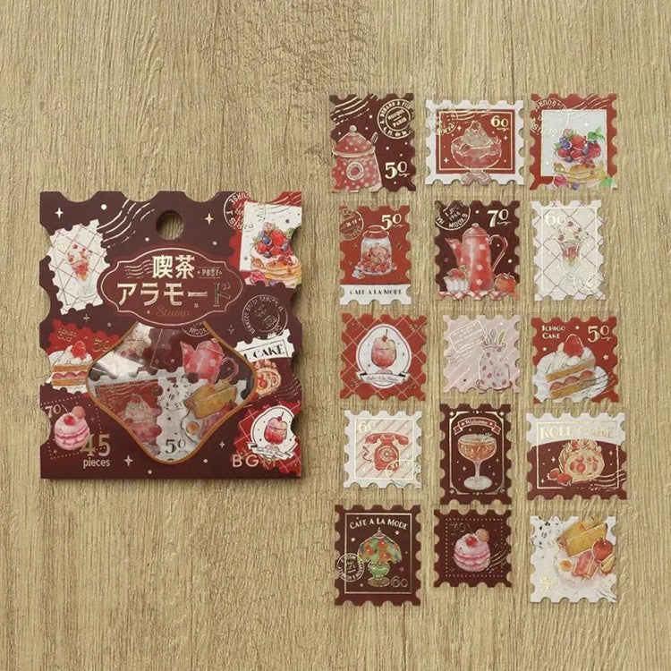 Zestaw naklejek Znaczki | Czerwona Kawiarnia