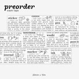 PRE-ORDER: TheCoffeeMonsterzCO | Questionable Dictionary Washi Tape