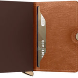 Portfel SECRID Premium Miniwallet Emboss Lines | Cognac