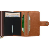 Portfel SECRID Premium Miniwallet Emboss Lines | Cognac
