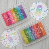 Tęczowa poduszka do pieczątek | Kwiaty