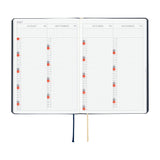 Kalendarz dzienny 2027 Hobonichi Hon A6| Slash Navy | Edycja angielska