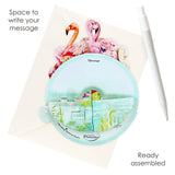 Santoro Pirouettes Occasion Card | Flamingos – 3D pop-up