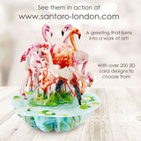 Santoro Pirouettes Occasion Card | Flamingos – 3D pop-up