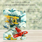 Carte de vœux Santoro Swing Cards | Avions Vintage
