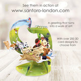 Santoro Pendulum Greetings Card | Puppy Playtime – 3D pop-up