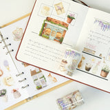 Taśma Washi Pre-Cut | Kawiarnie latem