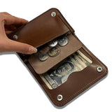 Leather Compact Wallet | Black