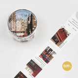 Taśma dekoracyjna Washi Miasto | Czerwona