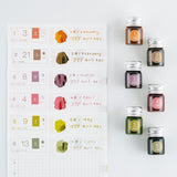 Zestaw atramentów Kakimori x TSUKI no IRO Frost | Mini Ink Bottle Set: Jan-Jun