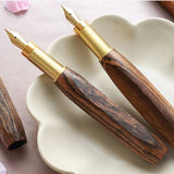 Pióro wieczne Wancher Sekai Densho | Tigerwood - czterokątne