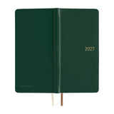 Kalendarz Tygodniowy 2027 Hobonichi Techo Weeks | Leather: Forest Green | Edycja angielska