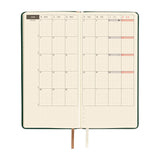 Kalendarz Tygodniowy 2027 Hobonichi Techo Weeks | Leather: Forest Green | Edycja angielska