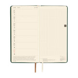 Kalendarz Tygodniowy 2027 Hobonichi Techo Weeks | Leather: Forest Green | Edycja angielska
