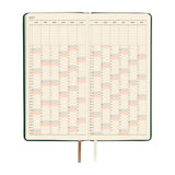 Kalendarz Tygodniowy 2027 Hobonichi Techo Weeks | Leather: Forest Green | Edycja angielska