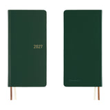 Kalendarz Tygodniowy 2027 Hobonichi Techo Weeks | Leather: Forest Green | Edycja angielska