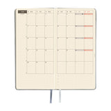Kalendarz Tygodniowy 2027 Hobonichi Techo Weeks | Leather: Noble Silver | Edycja angielska