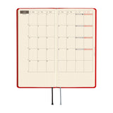 Kalendarz Tygodniowy 2027 Hobonichi Techo Weeks | Colors: Poppy Red | Edycja angielska
